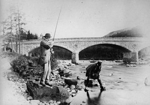 Le général Grey pêchant au pont de Dee, vers 1892 - English Photographer